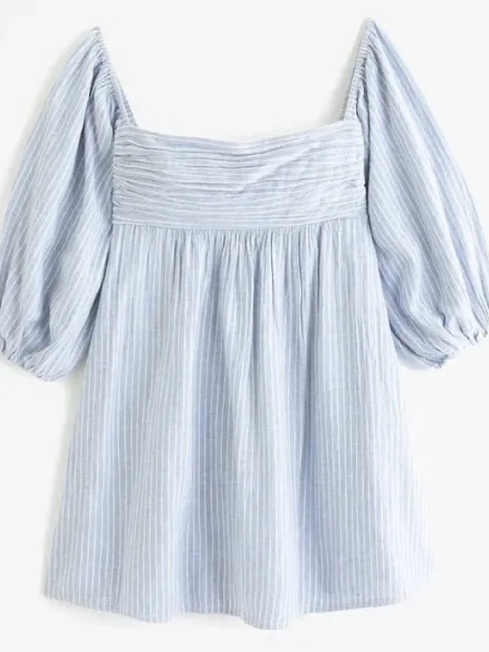 Abercrombie and Fitch Striped Puff Sleeve Babydoll Mini Dress, size small TALL